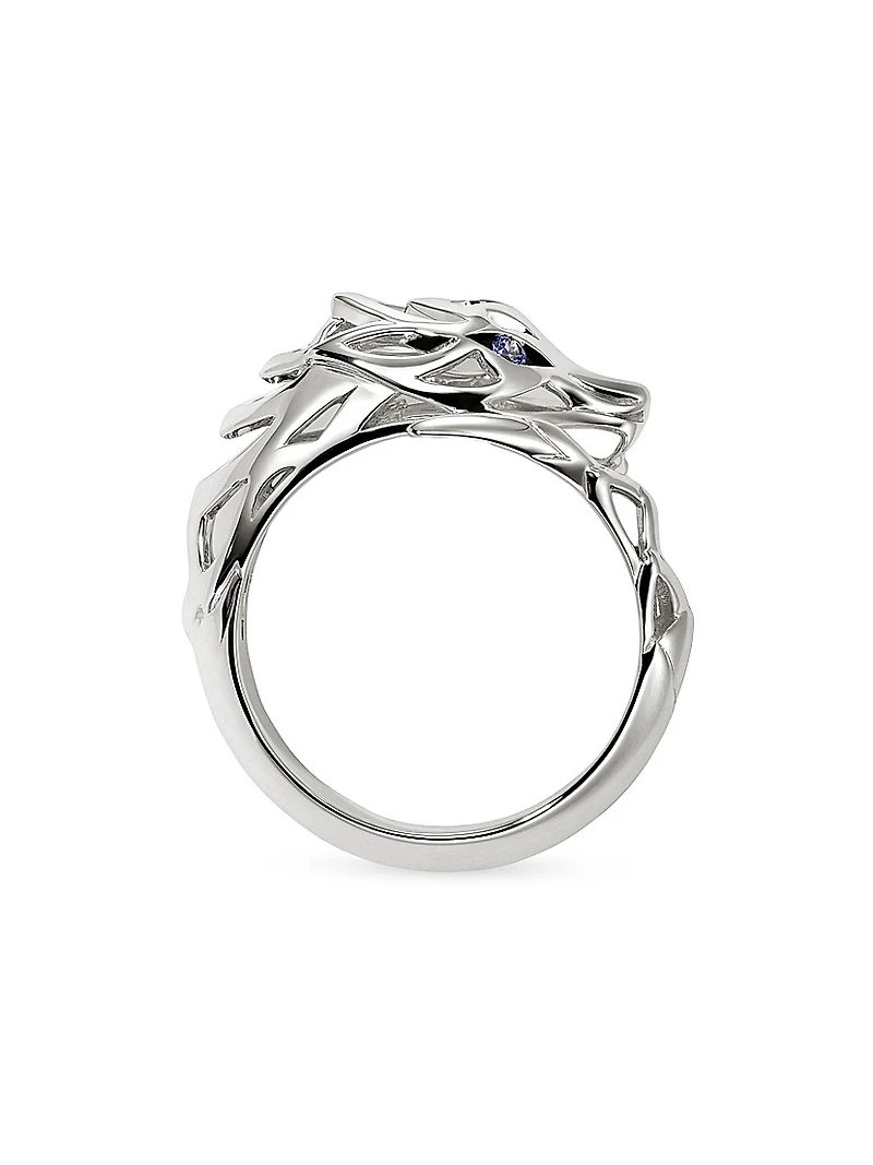 Naga Dragon Sterling Silver & Sapphire Ring