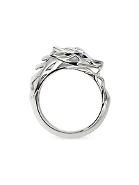 Naga Dragon Sterling Silver & Sapphire Ring