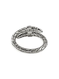 Chain Classic Spear Single Coil Sterling Silver & 0.08 TCW Diamond Ring
