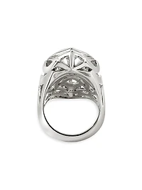 Naga Dragon Sterling Silver, 0.14 TCW Diamond & Blue Sapphire Saddle Ring