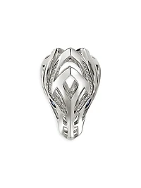 Naga Dragon Sterling Silver, 0.14 TCW Diamond & Blue Sapphire Saddle Ring