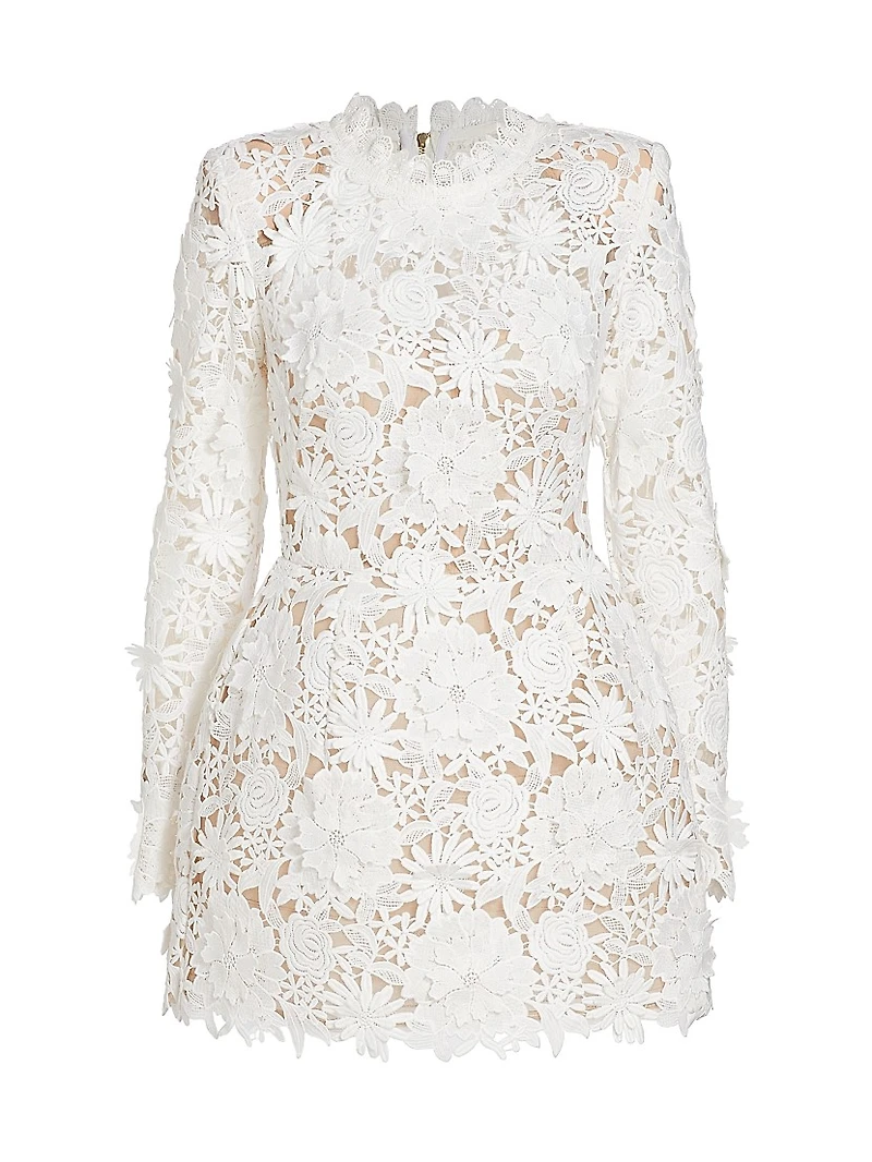 Maia Lace Long-Sleeve Minidress