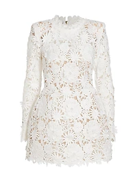 Maia Lace Long-Sleeve Minidress