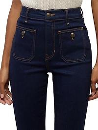 Carson Flared Patch Pocket Jeans