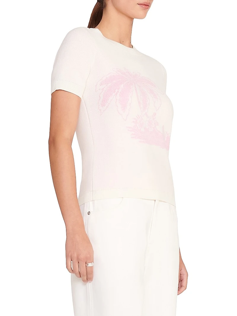 Reyna Short-Sleeve Wool-Blend Sweater
