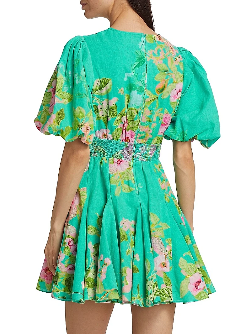 Floral Cotton & Linen Minidress