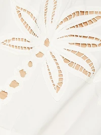 Lani Strapless Embroidered Cotton Midi-Dress