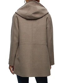 Wool & Cashmere Parka with Shearling Lamb Hood Trim