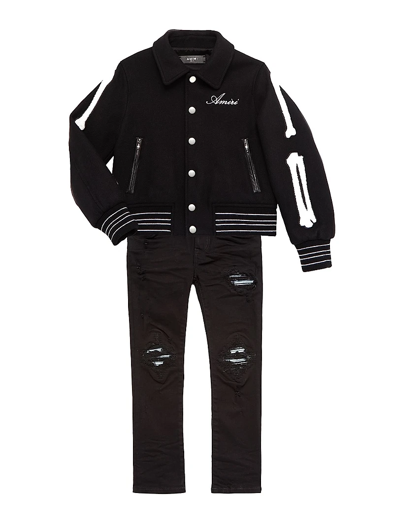 Little Boy's & Boy's Wool Bones Jacket