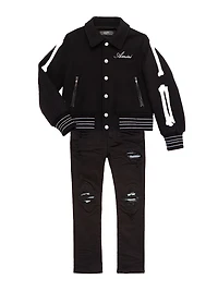 Little Boy's & Boy's Wool Bones Jacket