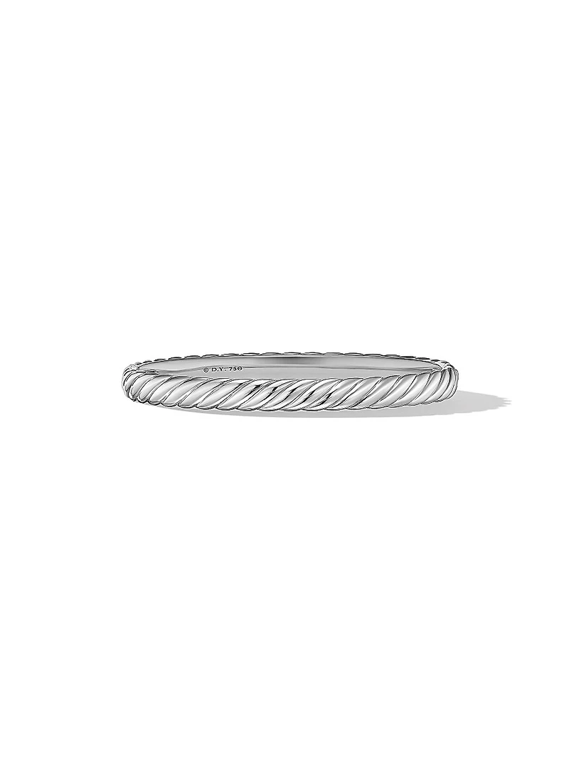 Sculpted Cable Bangle Bracelet 18K White Gold