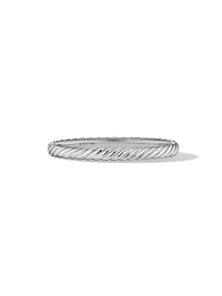 Sculpted Cable Bangle Bracelet 18K White Gold