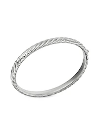 Sculpted Cable Bangle Bracelet 18K White Gold