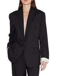 Denis Oversized Blazer With Contrast Cuff Sleeve
