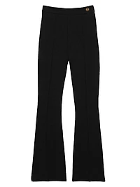Lola High Density Crepe Stretch Cropped Flare Trousers