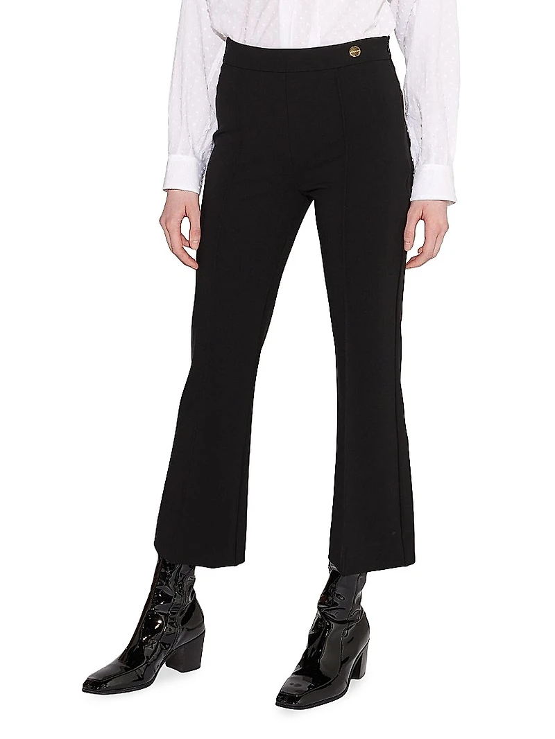 Lola High Density Crepe Stretch Cropped Flare Trousers