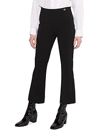 Lola High Density Crepe Stretch Cropped Flare Trousers