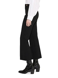 Lola High Density Crepe Stretch Cropped Flare Trousers