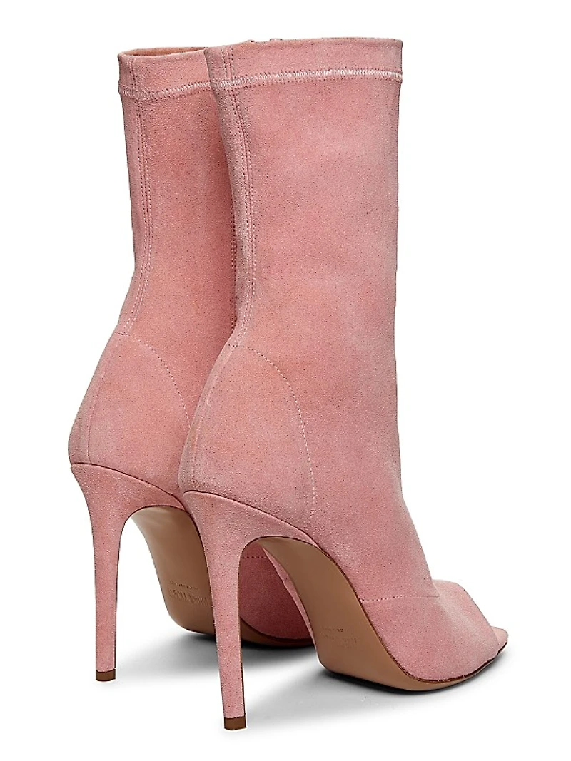 Amanda 105MM Suede Peep-Toe Booties