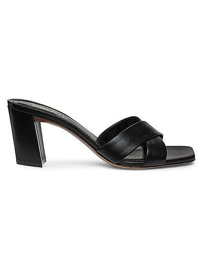 Dafne 70MM Leather Crisscross Mules