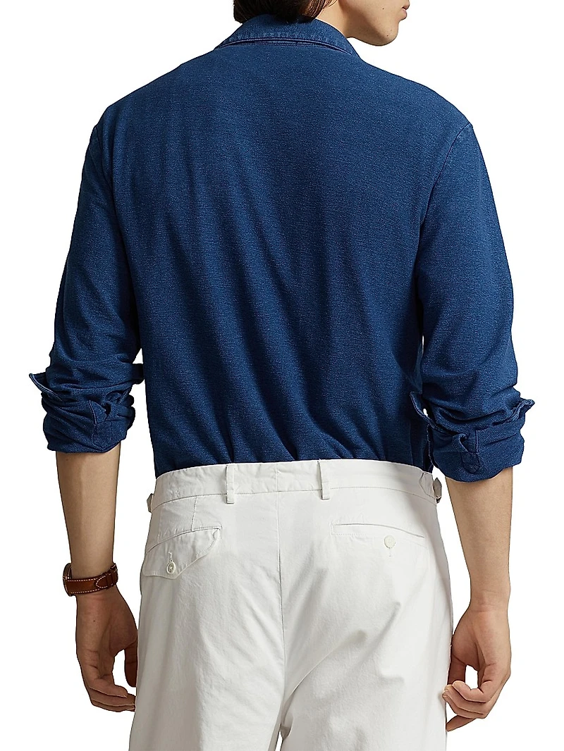 Long-Sleeve Cotton Camp Sport Shirt