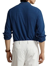 Long-Sleeve Cotton Camp Sport Shirt