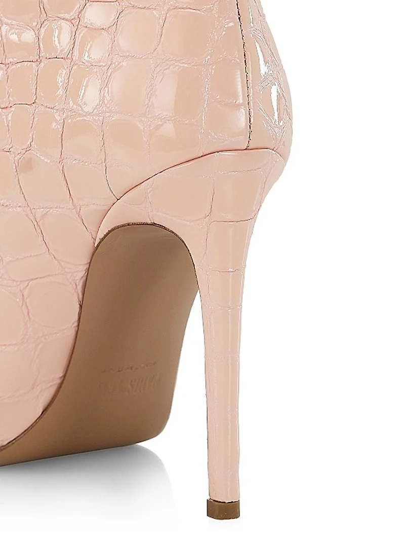 105MM Crocodile-Embossed Leather Boots