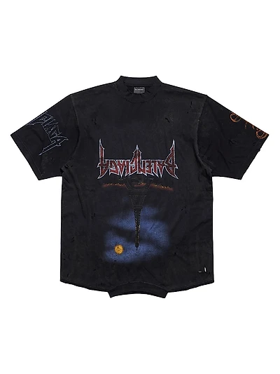 Paris Moon Upside Down T-Shirt Oversized
