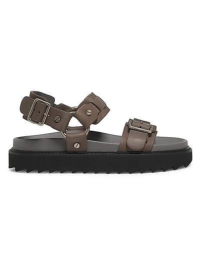 Balius Logo-Embossed Leather Sandals