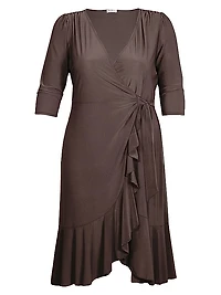 Plus Size Whimsy Wrap Midi-Dress