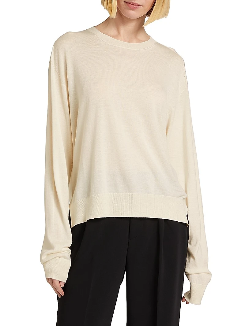 Cashmere-Silk Crewneck Sweater