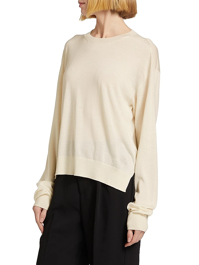Cashmere-Silk Crewneck Sweater