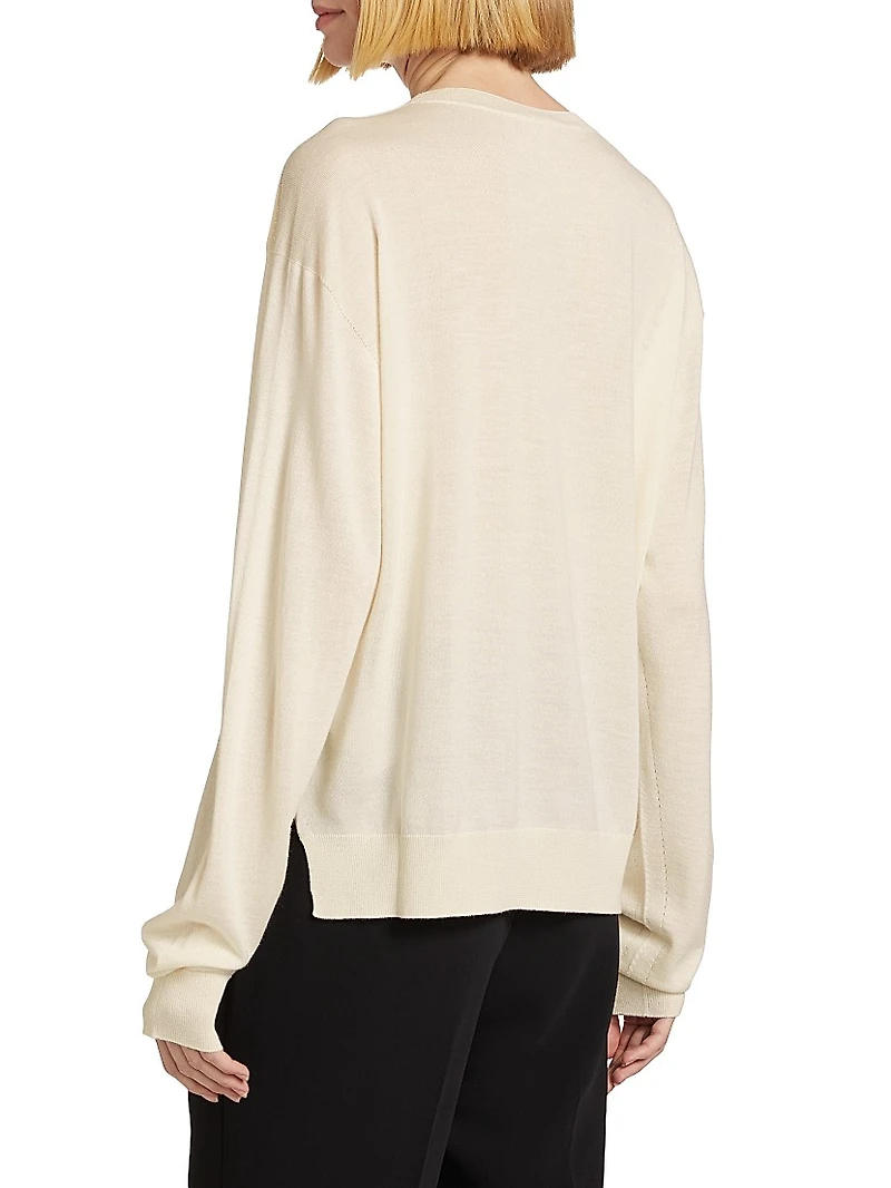 Cashmere-Silk Crewneck Sweater