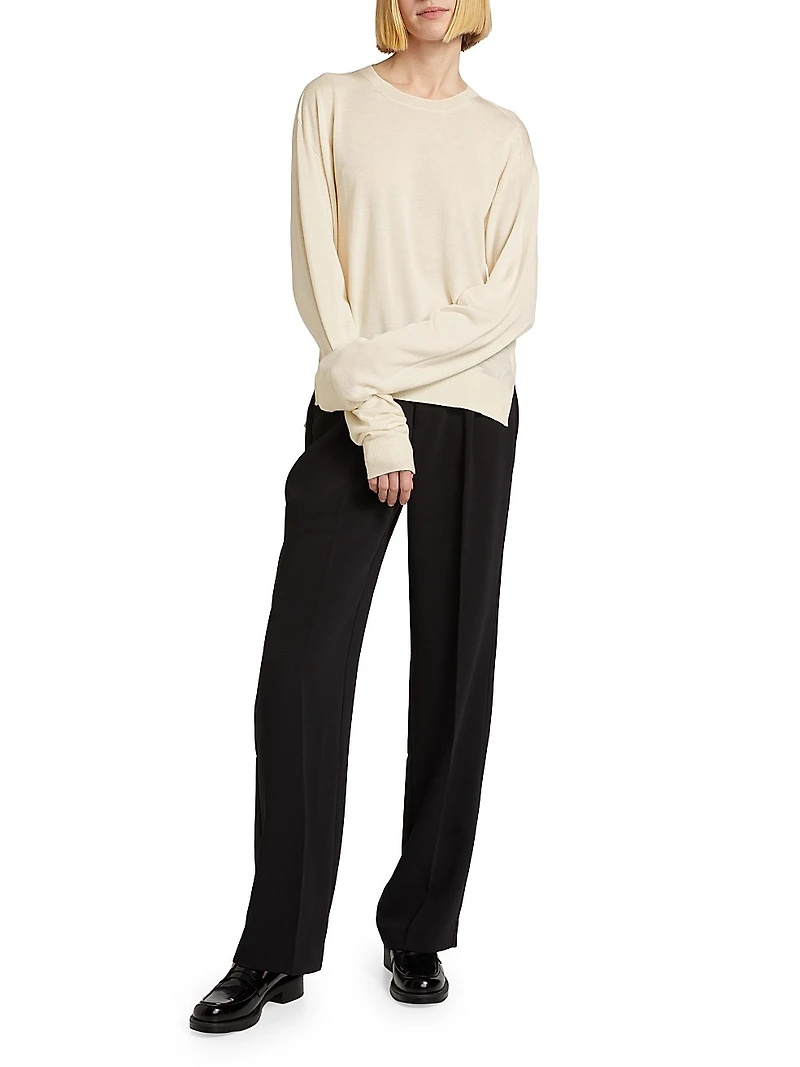 Cashmere-Silk Crewneck Sweater