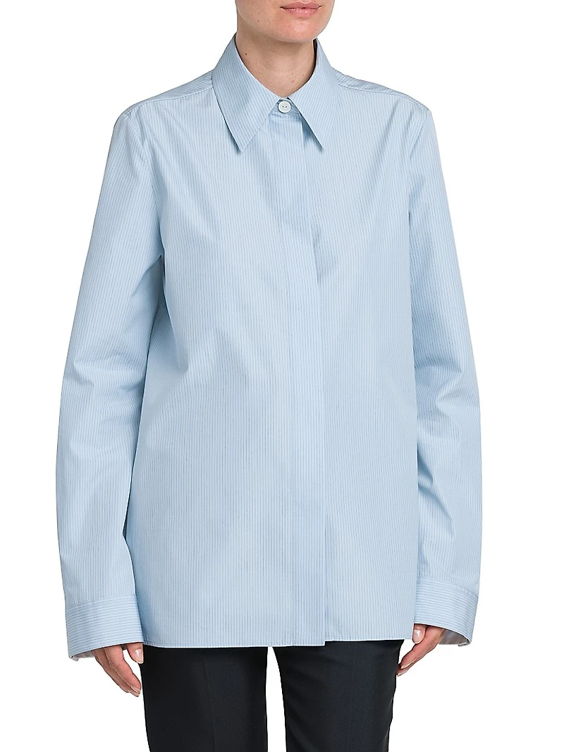 Relaxed Cotton Striped Shirt