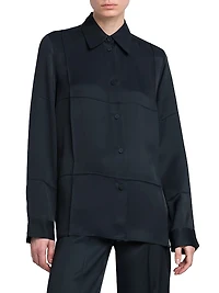 Matte Press-Pleated Shirt
