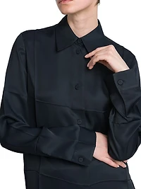 Matte Press-Pleated Shirt