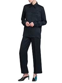 Matte Press-Pleated Shirt