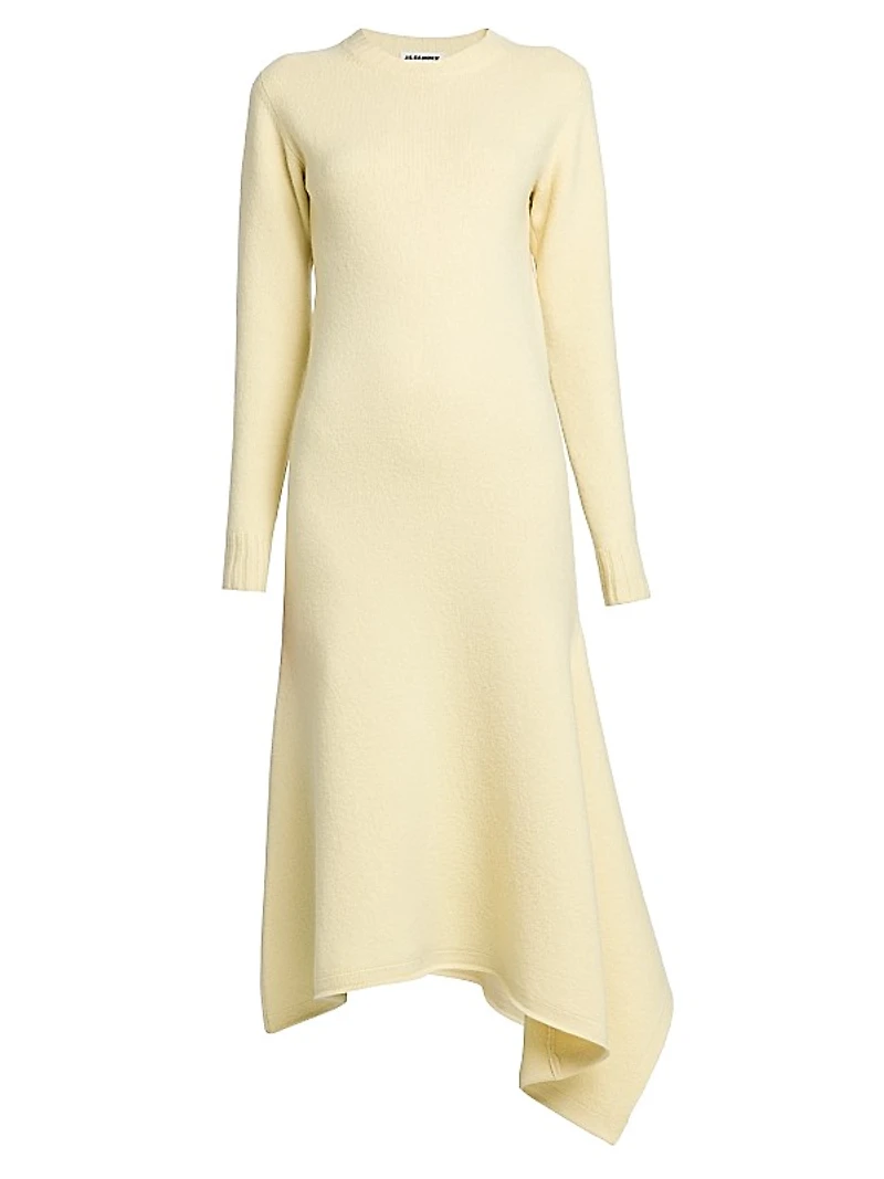 Wool Draped Sweater Maxi Dress