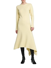 Wool Draped Sweater Maxi Dress