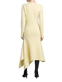 Wool Draped Sweater Maxi Dress