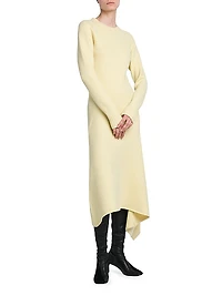 Wool Draped Sweater Maxi Dress