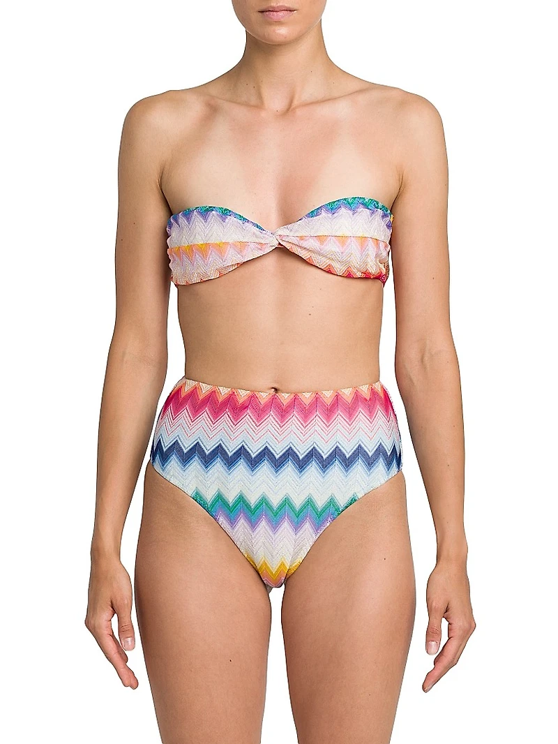 Zigzag Bandeau Bikini Set