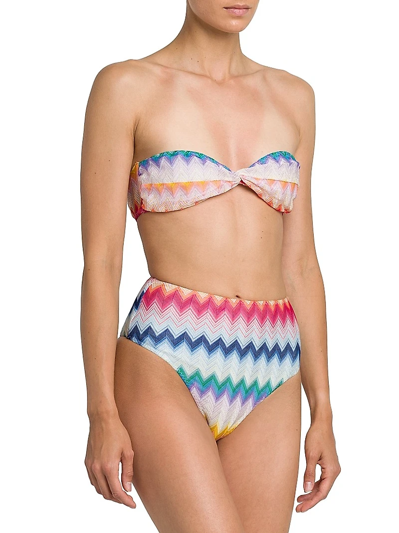 Zigzag Bandeau Bikini Set