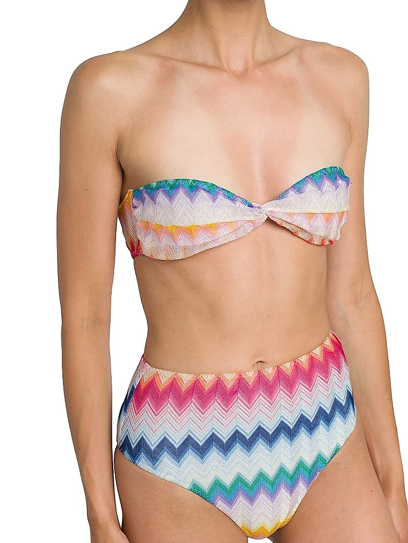 Zigzag Bandeau Bikini Set