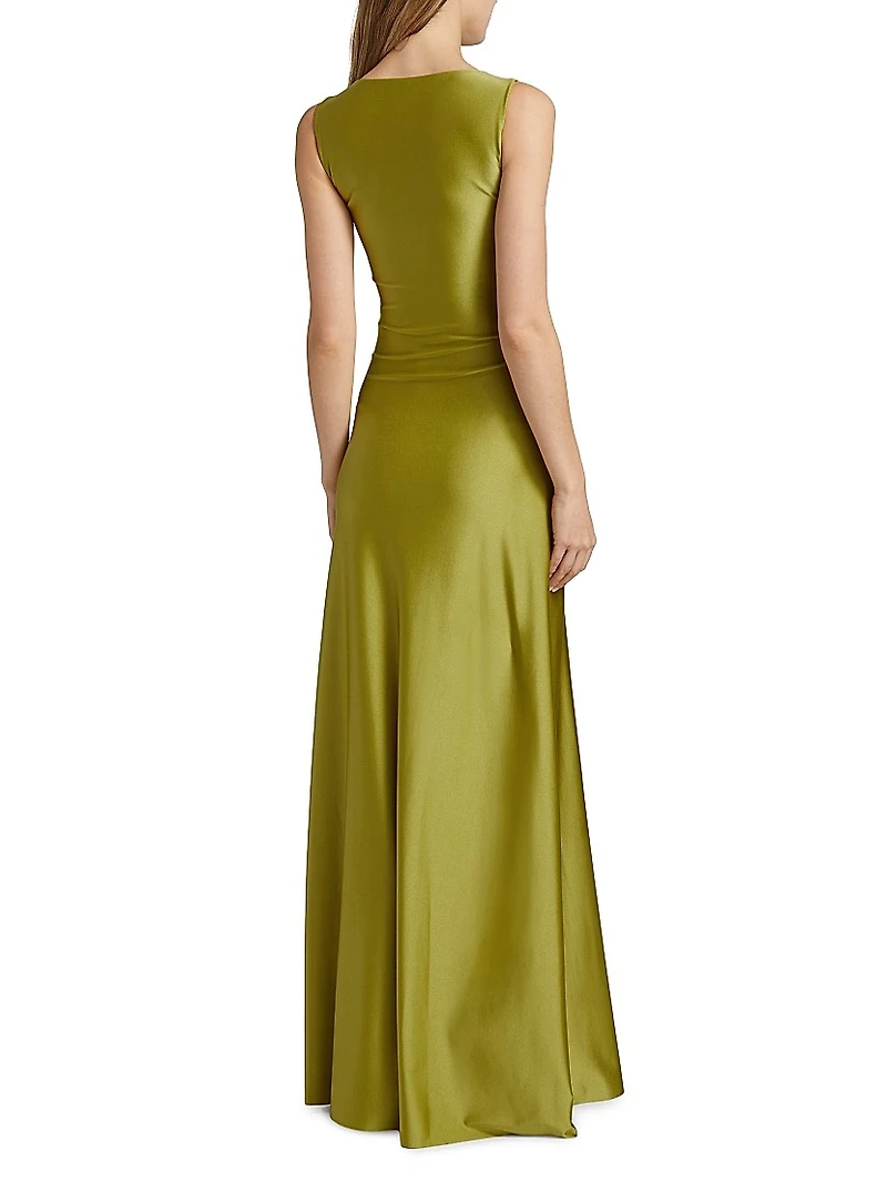 Lemony JJ Satin Sleeveless Gown