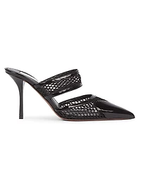 Le Coeur 90MM Patent Leather & Mesh Mules