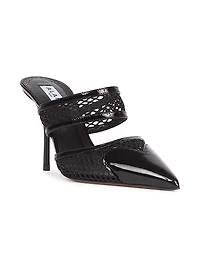 Le Coeur 90MM Patent Leather & Mesh Mules