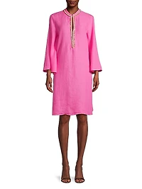 Embellished Linen Minidress