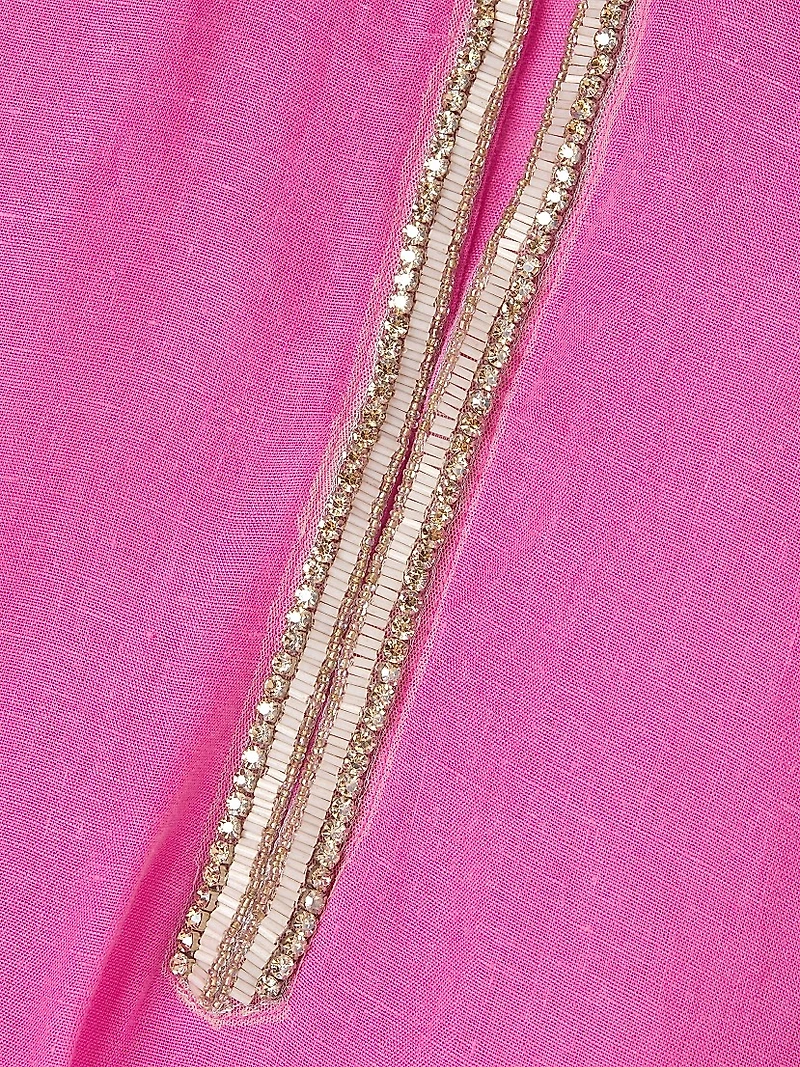 Embellished Linen Minidress